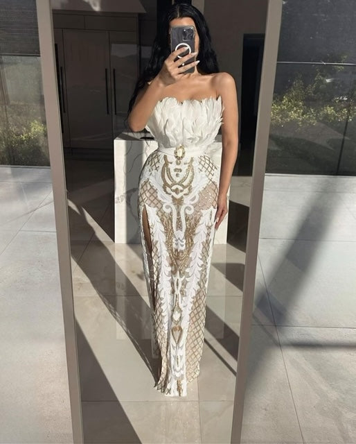 LADIES LUXE PEAELS BEADED SAMPLE DRESS