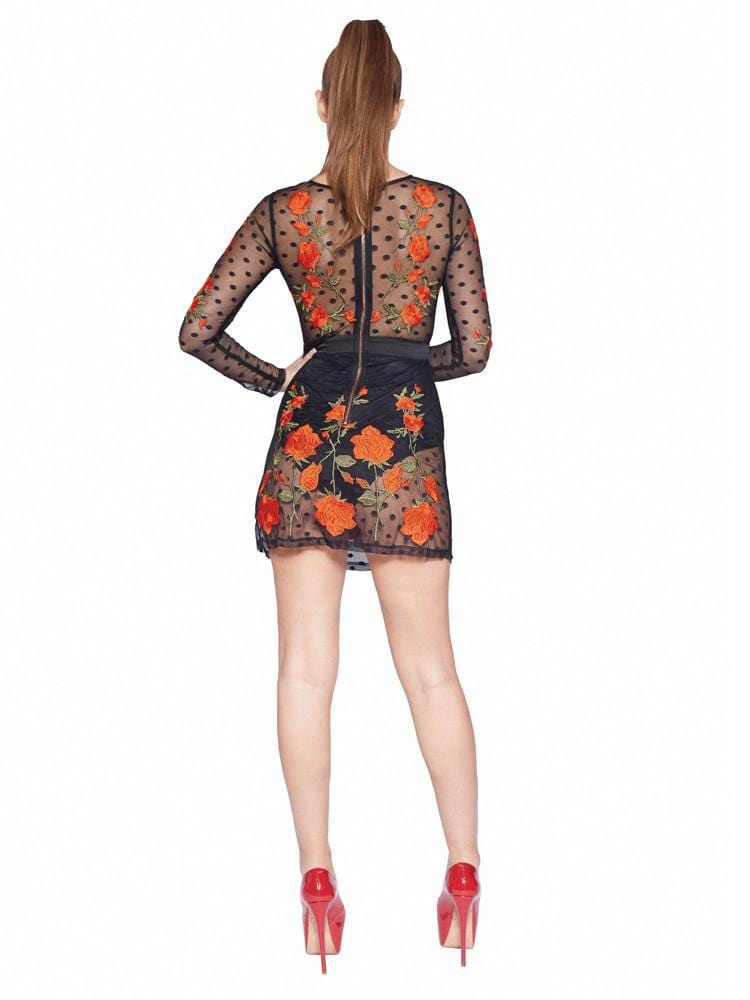 DONATELLA BLACK POLKA DOT SHEER EMBROIDERY DRESS & SHORTIES - HOUSE OF MAGUIE     